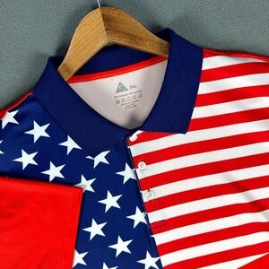Speed Your Run Polo Shirt Mens 3XL Red White Blue USA Flag Patriotic Performance
